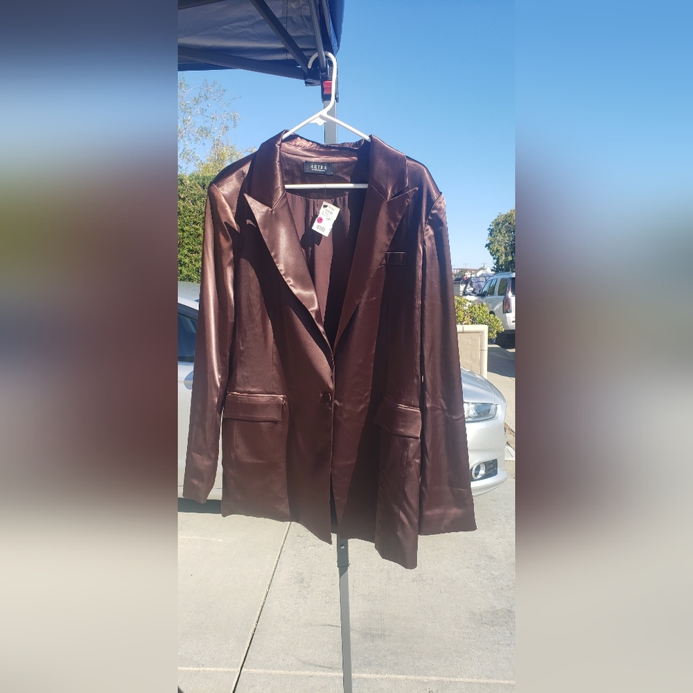 AKIRA Glossy Brown Jean Jacket